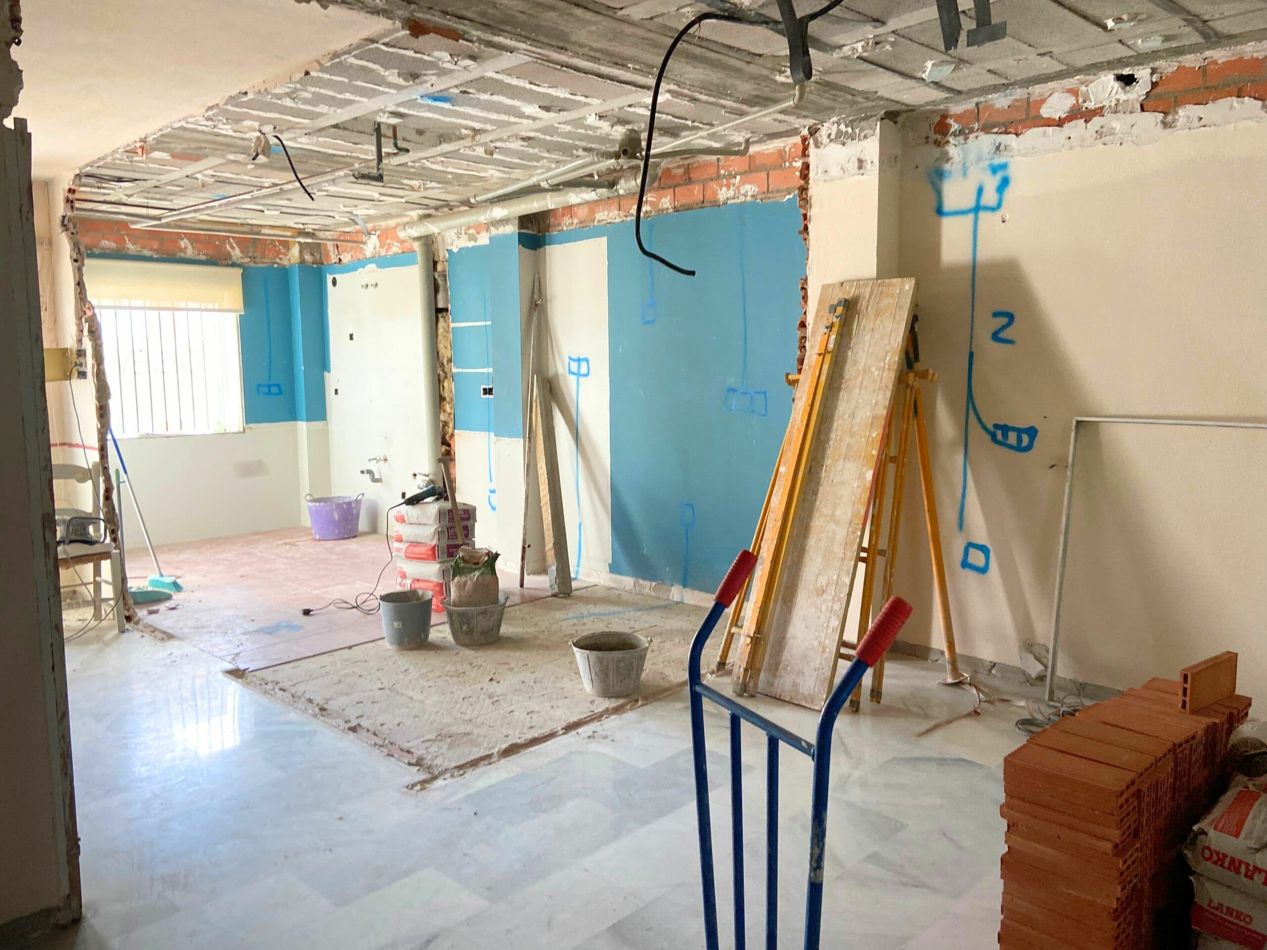 Cocina en el proceso de obra en el aljarafe